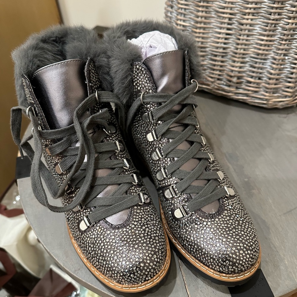 INC International Concepts Pewter Boots still in box . Worn once !